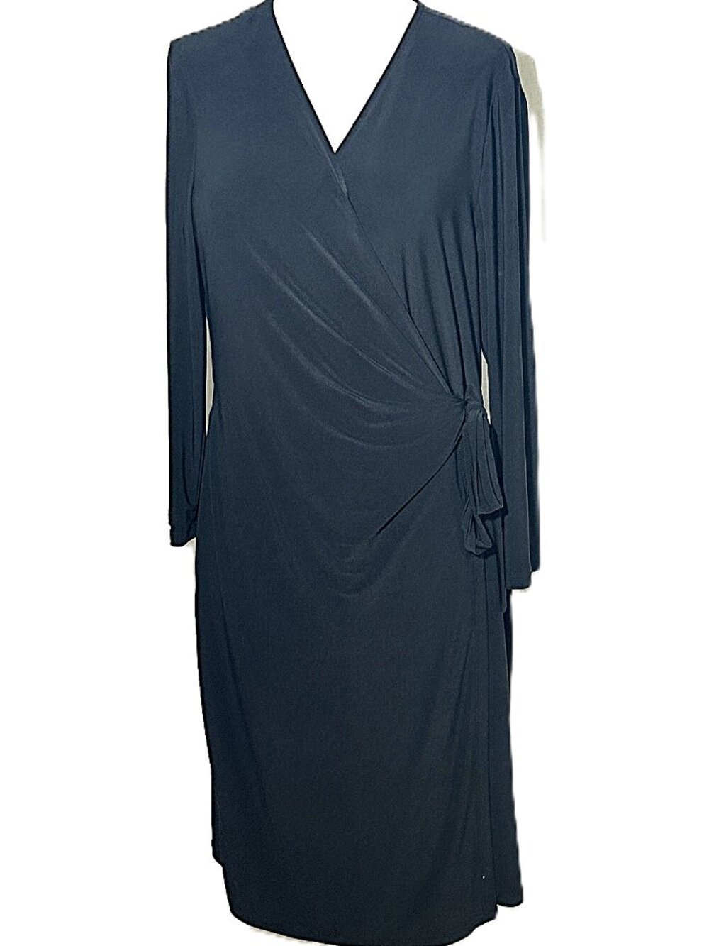 Evan Picone Black Label Cocktail Party Occasion Dress sz 10 Faux Wrap Side Tie